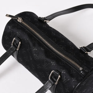 Like new LOUIS VUITTON Little Papillon Handbag M92352 Monogram Black Silver Hardware Used 4a005087