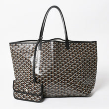将图片加载到图库查看器，新品同様品 GOYARD ゴヤール SAINT LOUIS GM サンルイGM トートバッグ PVCコーティングキャンバス ブラック 中古 4a005656