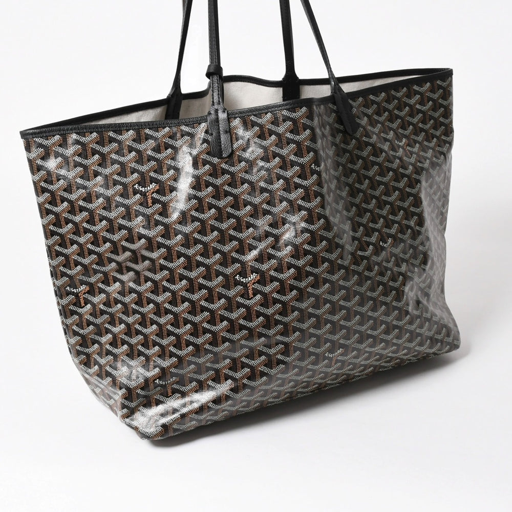 Like new GOYARD SAINT LOUIS GM Saint Louis GM tote bag PVC coated canvas black used 4a005656