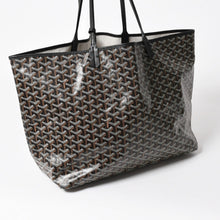 将图片加载到图库查看器，新品同様品 GOYARD ゴヤール SAINT LOUIS GM サンルイGM トートバッグ PVCコーティングキャンバス ブラック 中古 4a005656
