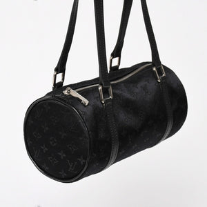 Like new LOUIS VUITTON Little Papillon Handbag M92352 Monogram Black Silver Hardware Used 4a005087