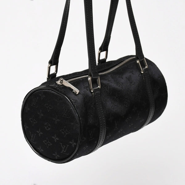 Like new LOUIS VUITTON Little Papillon Handbag M92352 Monogram Black Silver Hardware Used 4a005087