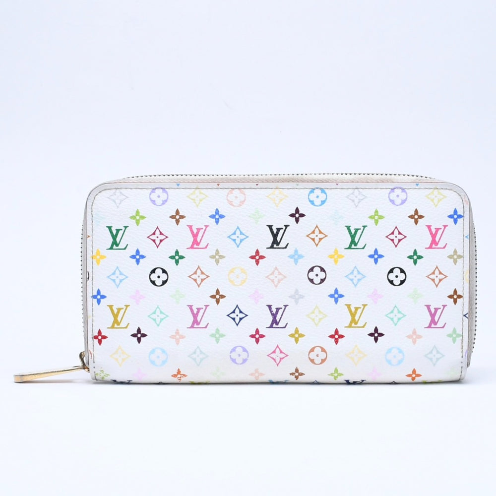 LOUIS VUITTON ルイヴィトン モノグラムマルチカラー ジッピーウォレット M13922 村上隆 ゴールド金具 ホワイト 良品 中古 4a005089