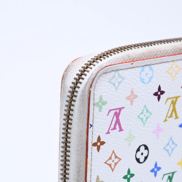 LOUIS VUITTON ルイヴィトン モノグラムマルチカラー ジッピーウォレット M13922 村上隆 ゴールド金具 ホワイト 良品 中古 4a005089