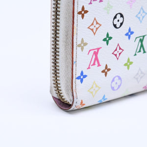 LOUIS VUITTON ルイヴィトン モノグラムマルチカラー ジッピーウォレット M13922 村上隆 ゴールド金具 ホワイト 良品 中古 4a005089