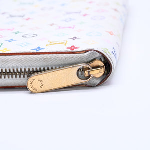 LOUIS VUITTON ルイヴィトン モノグラムマルチカラー ジッピーウォレット M13922 村上隆 ゴールド金具 ホワイト 良品 中古 4a005089