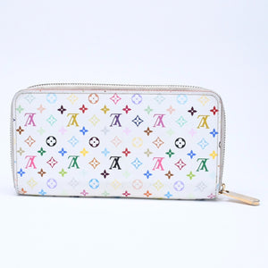 LOUIS VUITTON ルイヴィトン モノグラムマルチカラー ジッピーウォレット M13922 村上隆 ゴールド金具 ホワイト 良品 中古 4a005089