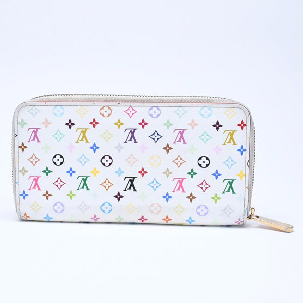 LOUIS VUITTON ルイヴィトン モノグラムマルチカラー ジッピーウォレット M13922 村上隆 ゴールド金具 ホワイト 良品 中古 4a005089