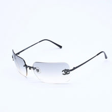 画像をギャラリービューアに読み込む, CHANEL シャネル リムレス サングラス 4017-D c.170/8G サイズ62□17 120 ココマーク ラインストーン ブラック 美品 中古 4a005001