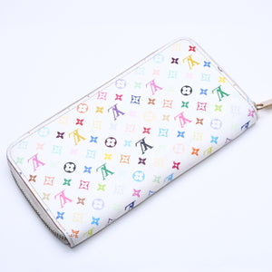 LOUIS VUITTON ルイヴィトン モノグラムマルチカラー ジッピーウォレット M13922 村上隆 ゴールド金具 ホワイト 良品 中古 4a005089