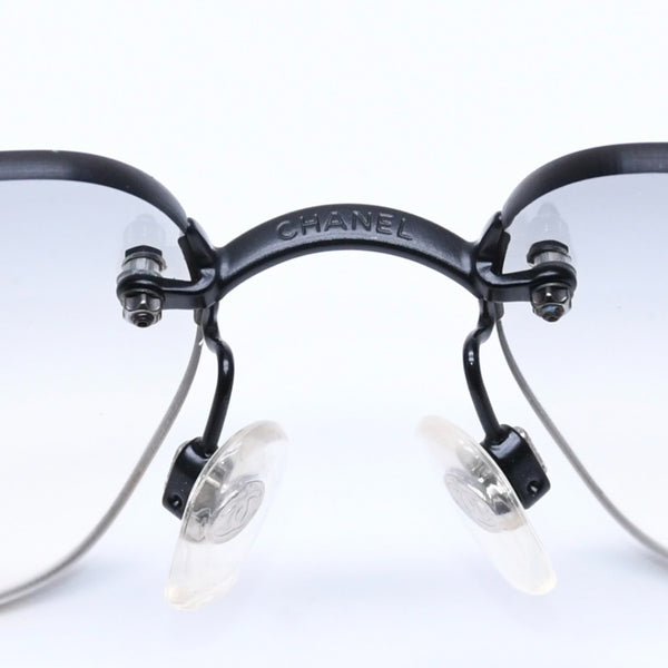 CHANEL Rimless Sunglasses 4017-D c.170/8G Size 62□17 120 Coco Mark Rhinestone Black Good Condition Used 4a005001