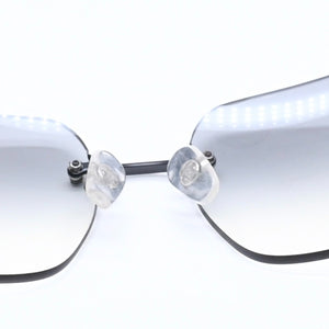 CHANEL Rimless Sunglasses 4017-D c.170/8G Size 62□17 120 Coco Mark Rhinestone Black Good Condition Used 4a005001