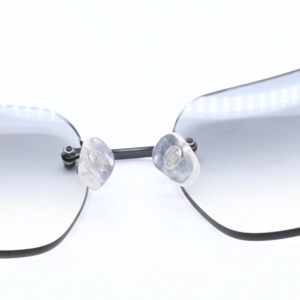 CHANEL Rimless Sunglasses 4017-D c.170/8G Size 62□17 120 Coco Mark Rhinestone Black Good Condition Used 4a005001