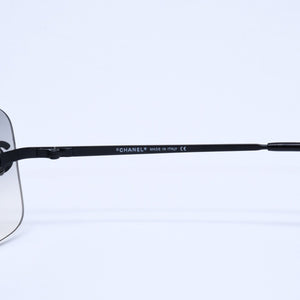 CHANEL Rimless Sunglasses 4017-D c.170/8G Size 62□17 120 Coco Mark Rhinestone Black Good Condition Used 4a005001