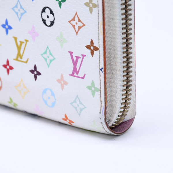 LOUIS VUITTON ルイヴィトン モノグラムマルチカラー ジッピーウォレット M13922 村上隆 ゴールド金具 ホワイト 良品 中古 4a005089