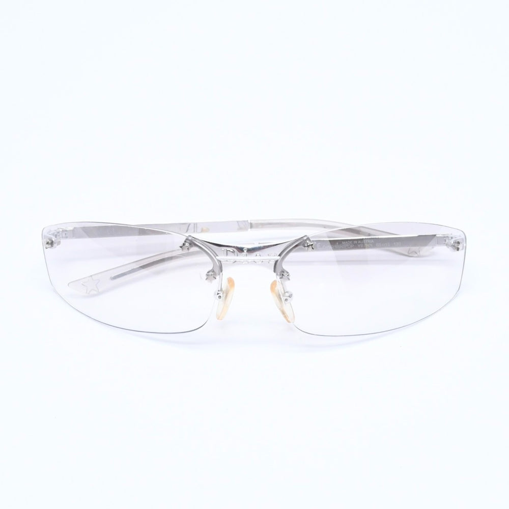 Christian Dior クリスチャンディオール MINIPOP リムレス サングラス YB7NN サイズ65□15 120 グレー シルバー 美品 中古 4a005164