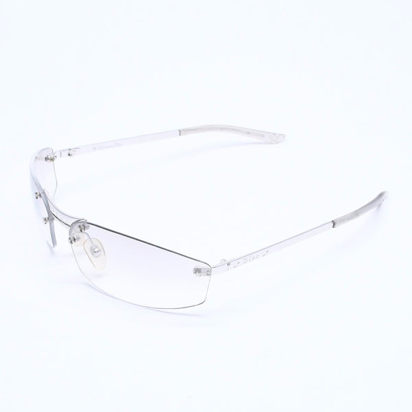 Christian Dior クリスチャンディオール MINIPOP リムレス サングラス YB7NN サイズ65□15 120 グレー シルバー 美品 中古 4a005164
