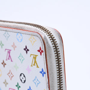 LOUIS VUITTON ルイヴィトン モノグラムマルチカラー ジッピーウォレット M13922 村上隆 ゴールド金具 ホワイト 良品 中古 4a005089