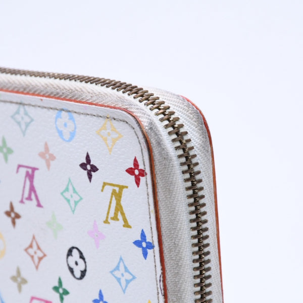 LOUIS VUITTON ルイヴィトン モノグラムマルチカラー ジッピーウォレット M13922 村上隆 ゴールド金具 ホワイト 良品 中古 4a005089