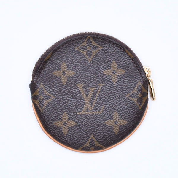 極美品 LOUIS VUITTON ルイヴィトン ポルトモネ ロン コインケース M61926 モノグラムキャンバス ブラウン 小物入れ アクセサリー ゴールド金具 中古 4a005093