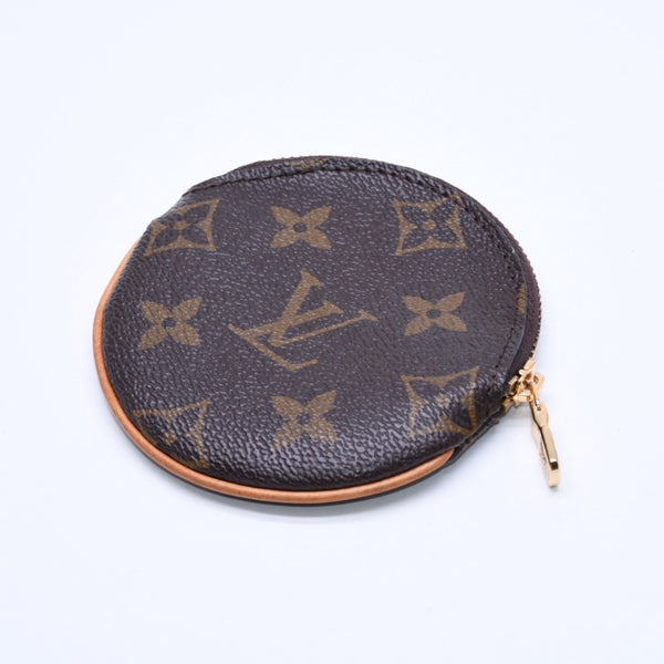 極美品 LOUIS VUITTON ルイヴィトン ポルトモネ ロン コインケース M61926 モノグラムキャンバス ブラウン 小物入れ アクセサリー ゴールド金具 中古 4a005093