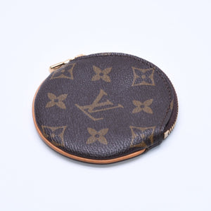 極美品 LOUIS VUITTON ルイヴィトン ポルトモネ ロン コインケース M61926 モノグラムキャンバス ブラウン 小物入れ アクセサリー ゴールド金具 中古 4a005093
