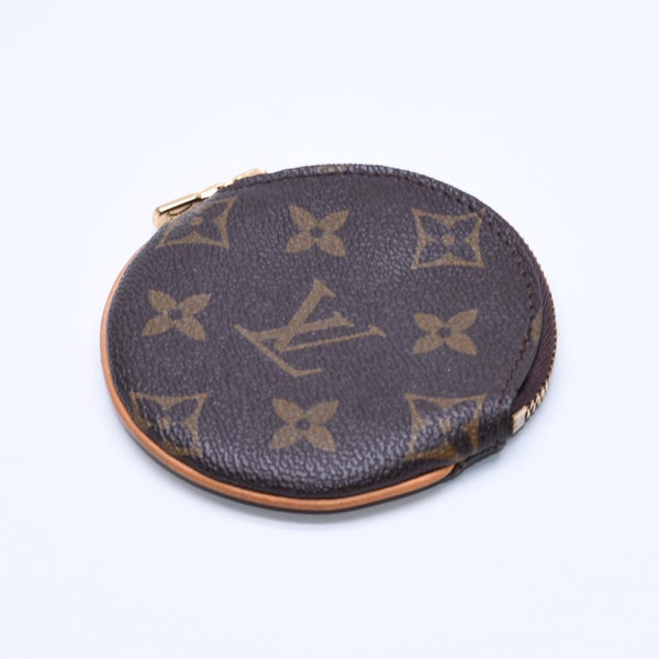 極美品 LOUIS VUITTON ルイヴィトン ポルトモネ ロン コインケース M61926 モノグラムキャンバス ブラウン 小物入れ アクセサリー ゴールド金具 中古 4a005093