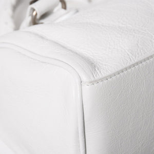 極美品 BALENCIAGA バレンシアガ Le Cagole ル カゴール ミニ ダッフルバッグ 2WAY ハンドバッグ ショルダーバッグ 743356 ホワイト アリーナ ラムスキン 中古 4a005041