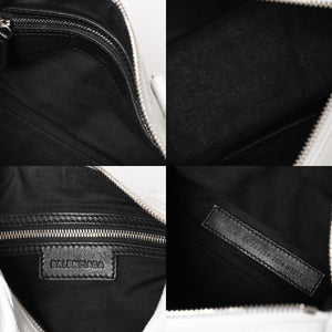 極美品 BALENCIAGA バレンシアガ Le Cagole ル カゴール ミニ ダッフルバッグ 2WAY ハンドバッグ ショルダーバッグ 743356 ホワイト アリーナ ラムスキン 中古 4a005041