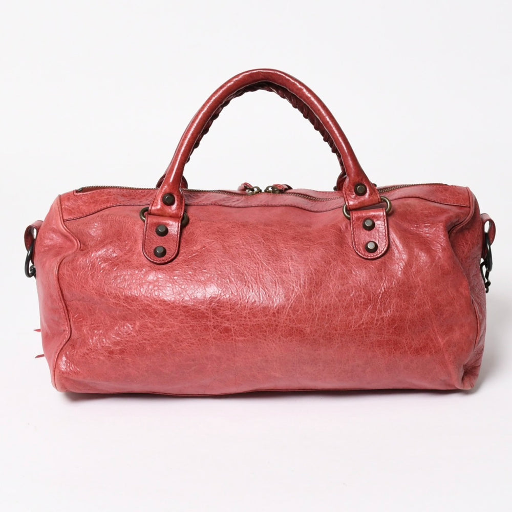 BALENCIAGA バレンシアガ ザ シティ ミディアム 2WAY ショルダーバッグ 128523 レザー レッド 美品 中古 4a004885
