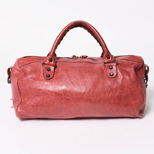 BALENCIAGA バレンシアガ ザ シティ ミディアム 2WAY ショルダーバッグ 128523 レザー レッド 美品 中古 4a004885