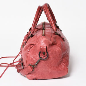 BALENCIAGA バレンシアガ ザ シティ ミディアム 2WAY ショルダーバッグ 128523 レザー レッド 美品 中古 4a004885
