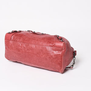 BALENCIAGA バレンシアガ ザ シティ ミディアム 2WAY ショルダーバッグ 128523 レザー レッド 美品 中古 4a004885