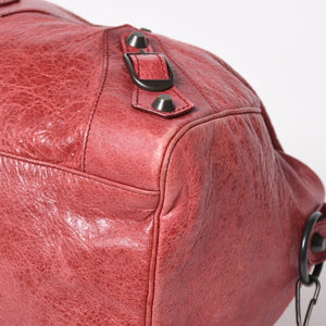 BALENCIAGA バレンシアガ ザ シティ ミディアム 2WAY ショルダーバッグ 128523 レザー レッド 美品 中古 4a004885