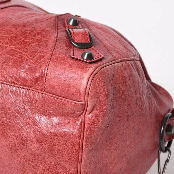 BALENCIAGA バレンシアガ ザ シティ ミディアム 2WAY ショルダーバッグ 128523 レザー レッド 美品 中古 4a004885