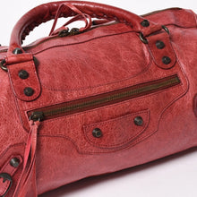 Load image into Gallery viewer, BALENCIAGA バレンシアガ ザ シティ ミディアム 2WAY ショルダーバッグ 128523 レザー レッド 美品 中古 4a004885