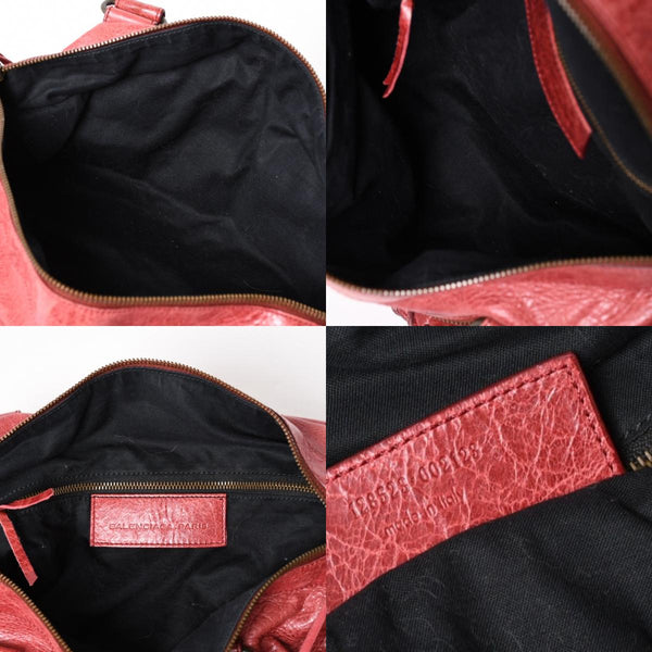 BALENCIAGA バレンシアガ ザ シティ ミディアム 2WAY ショルダーバッグ 128523 レザー レッド 美品 中古 4a004885