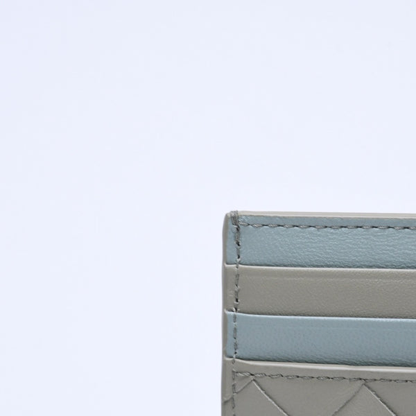 新品同様品 BOTTEGAVENETA ボッテガヴェネタ カードケース イントレチャート バイカラー カーフレザー 中古 4a005216