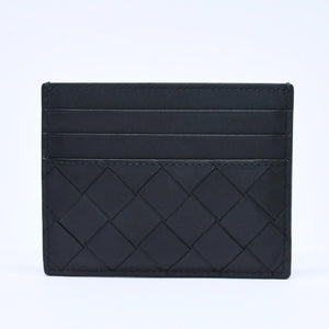 新品同様品 BOTTEGAVENETA ボッテガヴェネタ カードケース イントレチャート ブラック カーフレザー 中古 4a005216