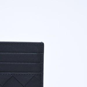 新品同様品 BOTTEGAVENETA ボッテガヴェネタ カードケース イントレチャート ブラック カーフレザー 中古 4a005216