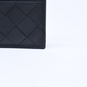 新品同様品 BOTTEGAVENETA ボッテガヴェネタ カードケース イントレチャート ブラック カーフレザー 中古 4a005216