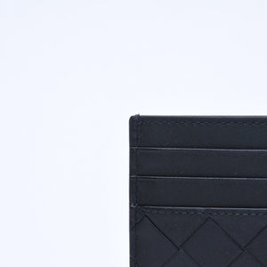 新品同様品 BOTTEGAVENETA ボッテガヴェネタ カードケース イントレチャート ブラック カーフレザー 中古 4a005216