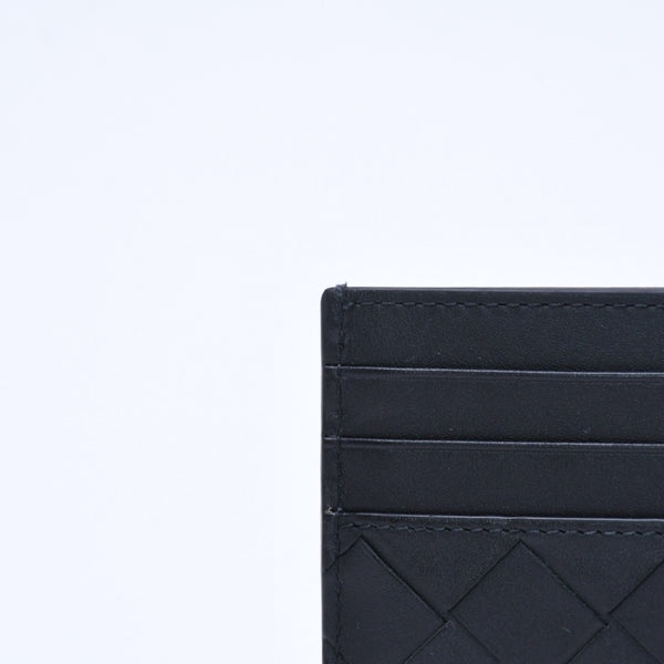 新品同様品 BOTTEGAVENETA ボッテガヴェネタ カードケース イントレチャート ブラック カーフレザー 中古 4a005216
