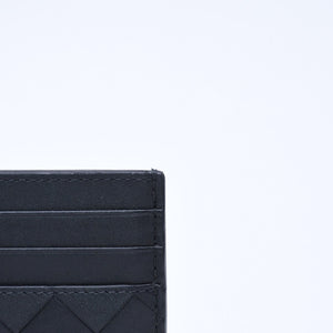 新品同様品 BOTTEGAVENETA ボッテガヴェネタ カードケース イントレチャート ブラック カーフレザー 中古 4a005216