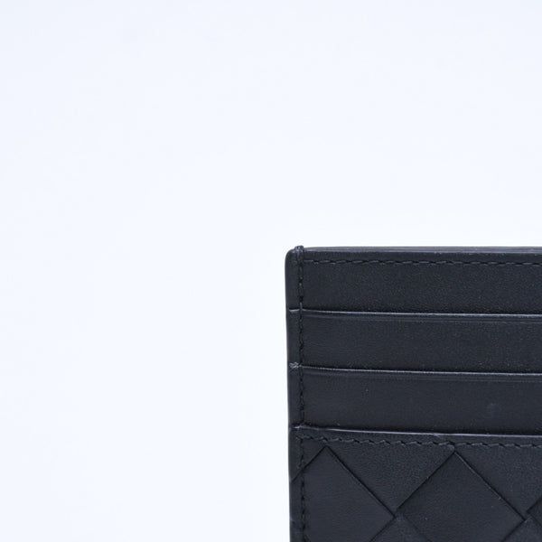 新品同様品 BOTTEGAVENETA ボッテガヴェネタ カードケース イントレチャート ブラック カーフレザー 中古 4a005216