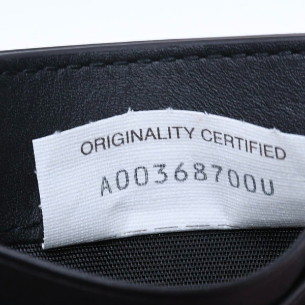 新品同様品 BOTTEGAVENETA ボッテガヴェネタ カードケース イントレチャート ブラック カーフレザー 中古 4a005216