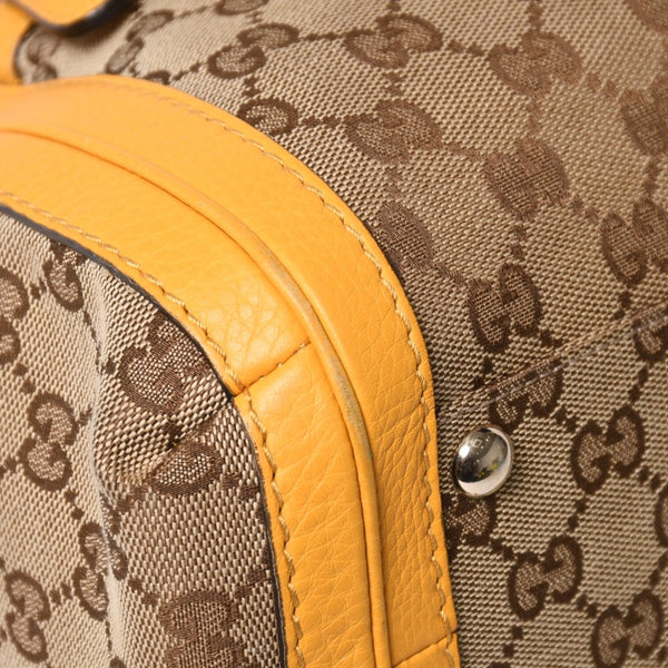 極美品 GUCCI グッチ 2WAY ショルダー ハンドバッグ 232300 GGキャンバス バンブー ベラ レザー ベージュ 中古 4a005098