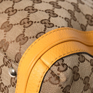 極美品 GUCCI グッチ 2WAY ショルダー ハンドバッグ 232300 GGキャンバス バンブー ベラ レザー ベージュ 中古 4a005098