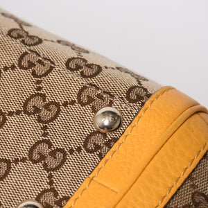 極美品 GUCCI グッチ 2WAY ショルダー ハンドバッグ 232300 GGキャンバス バンブー ベラ レザー ベージュ 中古 4a005098
