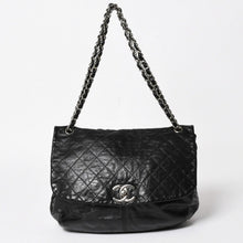 Load image into Gallery viewer, 極美品 CHANEL シャネル Sフラップ Wチェーンショルダーバッグ 18番台 ココマーク カーフスキン ブラック シルバー金具 中古 4a005240